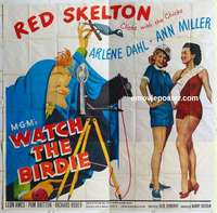 k476 WATCH THE BIRDIE six-sheet movie poster '50 Red Skelton, Arlene Dahl