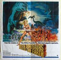 k477 WHEN DINOSAURS RULED THE EARTH int'l six-sheet movie poster '71 savage!