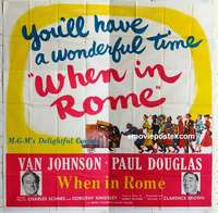 k478 WHEN IN ROME six-sheet movie poster '52 Van Johnson, Paul Douglas