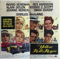 k482 YELLOW ROLLS-ROYCE six-sheet movie poster '65 Ingrid Bergman, Delon