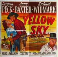 k483 YELLOW SKY six-sheet movie poster '48 Gregory Peck, Anne Baxter