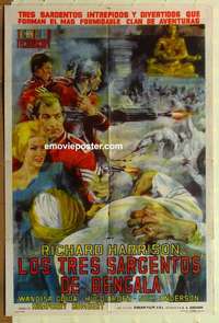 k629 3 SERGEANTS OF BENGAL Argentinean movie poster '65 Lenzi