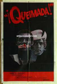 k641 BURN Argentinean movie poster '70 Brando, Gillo Pontecorvo