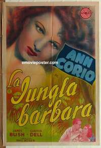 k642 CALL OF THE JUNGLE Argentinean movie poster '44 Ann Corio