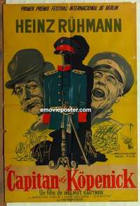 k643 CAPTAIN FROM KOPENICK Argentinean movie poster '56 Heinz Ruhmann