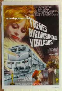 k646 CLOSELY WATCHED TRAINS Argentinean movie poster '68 classic!