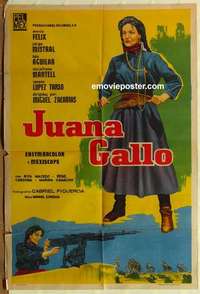 k662 GUNS OF JUANA GALLO Argentinean movie poster '61 Maria Felix