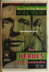 k666 HEROES & SINNERS Argentinean movie poster '55 Yves Montand
