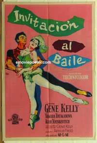 k674 INVITATION TO THE DANCE Argentinean movie poster '57 Kelly