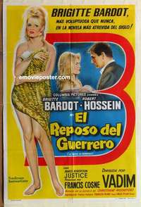 k682 LOVE ON A PILLOW Argentinean movie poster '64 Brigitte Bardot