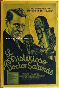 k687 MYSTERIOUS DOCTOR SATAN Argentinean movie poster '40 robot!