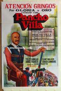 k692 PANCHO VILLA Argentinean movie poster '72 Savalas, Walker