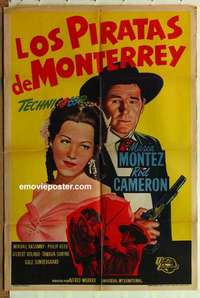 k695 PIRATES OF MONTEREY Argentinean movie poster '47 Maria Montez