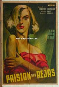 k696 PRISON WITHOUT BARS Argentinean movie poster '39 sexy image!