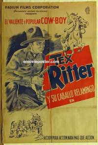 k721 TEX RITTER Argentinean movie poster '30s portrait!