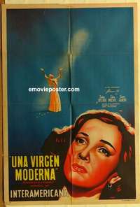 k725 UNE VIRGEN MODERNA Argentinean movie poster '46 Lilia Michel