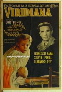 k727 VIRIDIANA Argentinean movie poster '61 Luis Bunuel, S. Pinal