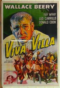 k728 VIVA VILLA Argentinean movie poster R40s Beery, Carrillo, Wray