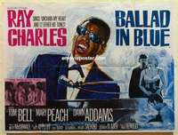 k509 BLUES FOR LOVERS British quad movie poster '65 Ray Charles