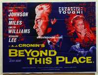 k501 BEYOND THIS PLACE British quad movie poster '59 Van Johnson, Vera Miles