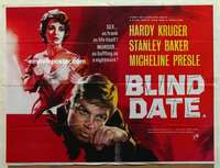 k508 BLIND DATE British quad movie poster '59 Hardy Kruger