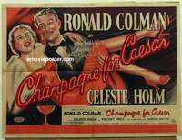 k516 CHAMPAGNE FOR CAESAR British quad movie poster '50 Ronald Colman