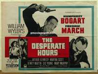 k527 DESPERATE HOURS British quad movie poster '55 Humphrey Bogart