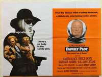 k538 FAMILY PLOT British quad movie poster '76 Alfred Hitchcock