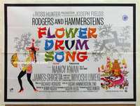 k543 FLOWER DRUM SONG British quad movie poster '62 Kwan, Shigeta