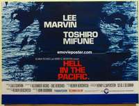 k552 HELL IN THE PACIFIC British quad movie poster '69 Lee Marvin