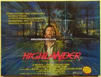 k554 HIGHLANDER British quad movie poster '86 Sean Connery, Lambert