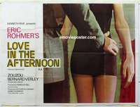k517 CHLOE IN THE AFTERNOON British quad movie poster '72 E. Rohmer