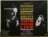 k618 THIS SPORTING LIFE British quad movie poster '63 Richard Harris