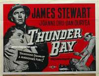 k619 THUNDER BAY British quad movie poster '53 Anthony Mann James Stewart