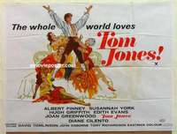 k620 TOM JONES British quad movie poster '63 Albert Finney, E.Evans