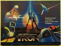 k622 TRON British quad movie poster '82 Walt Disney sci-fi, Bridges