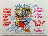 k627 WHAT'S UP DOC British quad movie poster '72 Streisand, O'Neal