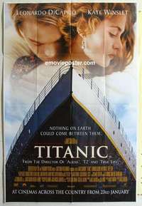 k142 TITANIC DS bus stop movie poster '97 DiCaprio, Winslet