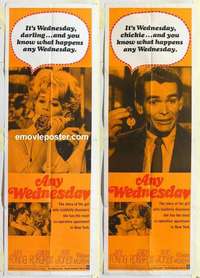 k115 ANY WEDNESDAY 2 door panel movie posters '66 Jane Fonda