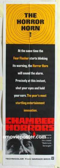k120 CHAMBER OF HORRORS #1 door panel movie poster '66 horror horn