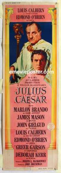 k125 JULIUS CAESAR door panel movie poster '53 Calhern, O'Brien