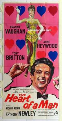 k073 HEART OF A MAN English three-sheet movie poster '59 Vaughan, Heywood