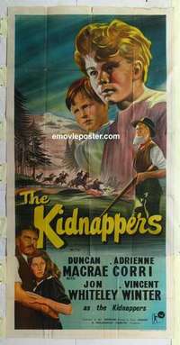 k081 LITTLE KIDNAPPERS English three-sheet movie poster '54 Philip Leacock