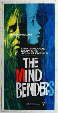 k083 MIND BENDERS English three-sheet movie poster '63 Dirk Bogarde, Mary Ure