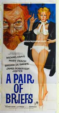 k085 PAIR OF BRIEFS English three-sheet movie poster '62 sexy Mary Peach!
