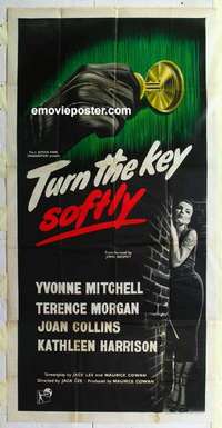k098 TURN THE KEY SOFTLY English three-sheet movie poster '53 Joan Collins