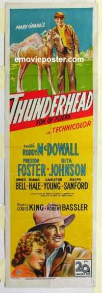 k110 THUNDERHEAD - SON OF FLICKA English door panel movie poster '45