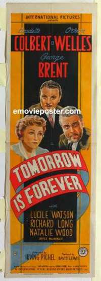 k111 TOMORROW IS FOREVER English door panel movie poster '45 Welles