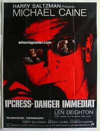 k157 IPCRESS FILE French one-panel movie poster '65 Michael Caine as a spy!