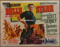 k052b BELLE STARR half-sheet movie poster '41 Gene Tierney,Randolph Scott